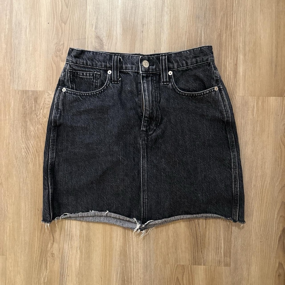 Madewell charcoal denim mini skirt